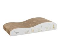 Trixie Christmas Cat Scratching Board, White and Gold Corrugated Cardboard, Festive Holiday Design, 43.5 x 20 x 8 cm