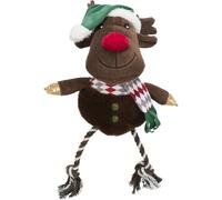 Trixie Christmas Reindeer, Stuffed, Rope, Squeaky Dog Toy, Soft Plush, 49cm