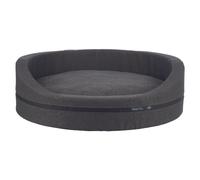 TRIXIE CityStyle 37731 Dog Bed 80 x 65 cm in Dark Grey Oval Dog Basket for Medium Dogs Cosy Dog Basket with Dimensionally Stable Edge, Soft and Washable