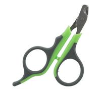 TRIXIE claw scissors for small animals - stainless steel - rubberised plastic handle - black/green - 8 cm - 6285