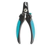 TRIXIE claw scissors for small dogs, cats, small animals and birds - with safety lock - limitation prevents strong shortening - stainless steel - rubberised plastic handle - blue/black - 12 cm - 2367