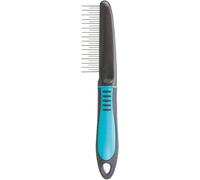 Trixie Coat Detangler Comb - 22 cm - Black/Blue - Plastic & Rubber - Pet Groomi