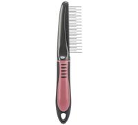 TRIXIE Coat detangler comb - for top coat and undercoat - plastic handle with rubber insert - for removing small, superficial tangles from long and dense fur - 23121