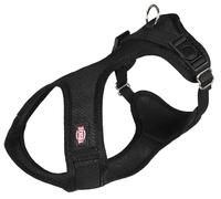 TRIXIE Comfort Soft Touring Harness size XS-S: chest circumference 30-45 cm/15 mm in black - padded dog harness for jogging with infinitely adjustable belly strap for small dogs, 16261