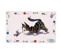 Trixie Comic Cat Print Place Mat, 44 x 28cm - Mat 28cm Bowl - trixie mat cat comic place print 44 28 cm bowl