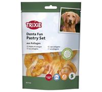 TRIXIE Denta Fun Pastry Set - collagen dog treats - coated in chicken - gluten-free - no added sugar - 100 g | Coated in Chicken, Gluten-Free, No Added Sugar