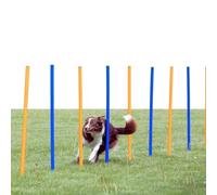 Trixie Dog Activity Agility Slalom, 115 ﾗ 3 cm, Orange/ Blue, 12 Pieces
