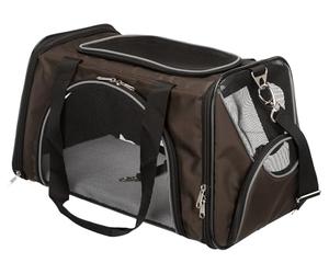TRIXIE dog bag Joe - front and top openings - detachable shoulder strap - integrated short leash - padded base - reflective elements - 28 × 28 × 47 cm - up to 10 kg - 28847
