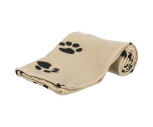 Trixie Dog Barney Blanket with Paw Bone Print Design Washable Fleece Pet Cover