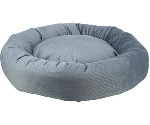 TRIXIE dog bed Alena ø 24 inches blue-grey - round cuddly bed with soft velvet cover, dog basket for small dogs, firmly integrated cushion, non-slip bottom - soft & washable - 37795