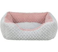 TRIXIE Dog Bed Kaline Mio, Square, Softs Dog Pillow In Grey/Rose, 50×40Cm, Cosy Dog Bed With Soft Plush Cover - 389711