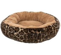 TRIXIE Dog Bed Leo, Round, Softs Dog Pillow In Light Brown/Brown, Ø50Cm, Cosy Dog Bed With Soft Plush Cover - 374241