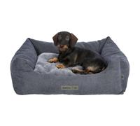 TRIXIE dog bed Liano 80 × 60 cm in grey - soft dog cushion with foam flake filling - dog basket for large dogs - non-slip and washable - 37981