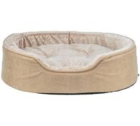 TRIXIE Dog Bed Vital Lino Soft, Oval, Orthopedic Dog Pillow In Beige/Cream, 83×67Cm, Comfortable Dog Bed With Viscoelastic Memory Foam - 374066