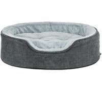 TRIXIE Dog Bed Vital Lino Soft, Oval, Orthopedic Dog Pillow In Grey/Light Grey, 60×45Cm, Comfortable Dog Bed With Viscoelastic Memory Foam - 374060