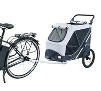 TRIXIE Dog Bicycle Trailer L Grey Dog Basket Foldable Pet Pushchair Stroller