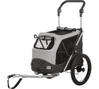 TRIXIE Dog Bicycle Trailer L Grey Dog Basket Foldable Pet Pushchair Stroller