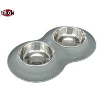 TRIXIE DOG BOWL FOOD & WATER SET WITH SILICONE HOLDER NON-SLIP SMALL BREEDS