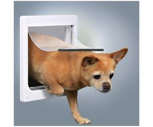 Trixie Dog Cat Flap 2 Way Pet Door XS-S, S-M, M-XL White Silent Flexible Plastic