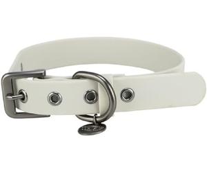 TRIXIE dog collar CityStyle L-XL: neck circumference 19.7-22.4 inches / 1.18 inches light grey PVC collar for large to extra-large dogs, adjustable, water-repellent & wipeable, 1971816