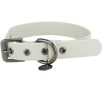 TRIXIE dog collar CityStyle M: neck circumference 13.8-16.5 inches / 0.79 inches light grey PVC collar for medium-sized dogs, adjustable, water-repellent & wipeable, 1971516