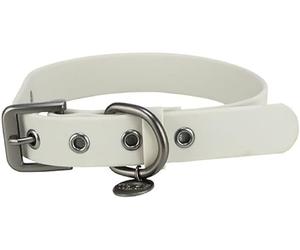 TRIXIE dog collar CityStyle M: neck circumference 13.8-16.5 inches / 0.79 inches light grey PVC collar for medium-sized dogs, adjustable, water-repellent & wipeable, 1971516