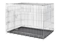 TRIXIE Dog Crate Home ? Size L: 109 ? 79 ? 71 cm ? Foldable Metal Dog Cage with 2 Doors, Secure Latches and Galvanised Frame ? Includes Base Tray ?