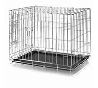 TRIXIE Dog Crate Home - Size M: 78 × 62 × 55 cm - Foldable Metal Dog Cage with 2 Doors, Secure Latches and Galvanised Frame - Includes Base Tray - For Home and Travel - 39323