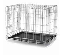 TRIXIE Dog Crate Home ? Size M: 78 ? 62 ? 55 cm ? Foldable Metal Dog Cage with 2 Doors, Secure Latches and Galvanised Frame ? Includes Base Tray ? For