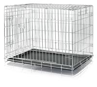 TRIXIE Dog Crate Home - Size M-L: 93 × 69 × 62 cm - Foldable Metal Dog Cage with 2 Doors, Secure Latches and Galvanised Frame - Includes Base Tray - For Home and Travel - 3924