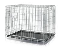 TRIXIE Dog Crate Home ? Size M?L: 93 ? 69 ? 62 cm ? Foldable Metal Dog Cage with 2 Doors, Secure Latches and Galvanised Frame ? Includes Base Tray ?