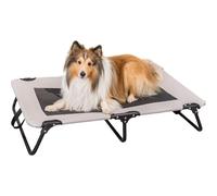 TRIXIE dog lounger Strong Edition in beige/black - stable and comfortable lounger for dogs up to 35 kg - foldable & easy to clean - 47.2 x 7.5 x 27.6 in - 28213