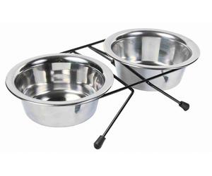 Trixie Dog Stainless Steel Bowl Set - 2 × 0.2 l/ø 11 cm/24 × 6 × 14 cm - 2pcs