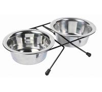Trixie Dog Stainless Steel Bowl Set - 2 × 0.2 l/ø 11 cm/24 × 6 × 14 cm - 2pcs