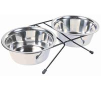 Trixie Dog Stainless Steel Bowl Set - 2 × 0.75 l/ø 17 cm/33 × 8 × 19 cm - 2pcs