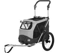 TRIXIE dog trailer for bicycles 15.7 × 15.7 × 23.6 inches up to 33.1 lbs - reflective dog bike trailer with practical quick-fold function - with integrated cushion and leash, 12794