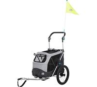 TRIXIE dog trailer for bicycles 18.1 × 19.7 × 26.4 inches up to 48.5 lbs - reflective dog bike trailer with practical quick-fold function - with integrated cushion and leash, 12796