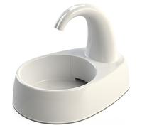 TRIXIE Curved Stream Drinking Fountain for Cats and Dogs, 84.5oz Automatic Water Dispenser, Cat Water Bowl,White