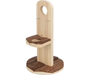 TRIXIE drinking trough holder - free-standing - easy assembly - ideal for rodents and small animals - natural bark wood - ø 18 x 30 cm - 62126