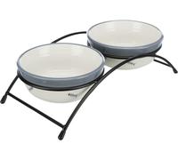 TRIXIE EAT ON FEET CERAMIC CAT BOWLS WITH STAND RAISED CAT KITTEN DISH 24790