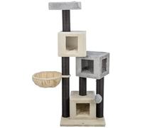 TRIXIE Enzo 44482 Cat Scratching Post 156 cm in Cream/Grey/Black - Multi-Tier Cat Tree with Many Scratching and Play Options as well as Retreats - Cosy and Stable