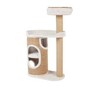 TRIXIE Falco 2-Story Cat Condo with Scratching Post, Two Platforms, Light Gray/Light Brown (44416), 117 cm