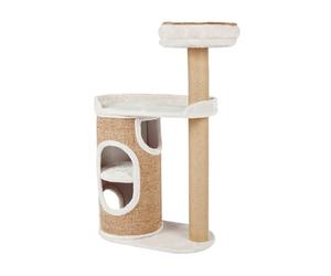 TRIXIE Falco 2-Story Cat Condo with Scratching Post, Two Platforms, Light Gray/Light Brown (44416), 117 cm