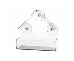 TRIXIE Feeder house for window pane, Plastic, 225 ml/15 × 15 × 6 cm, transparent