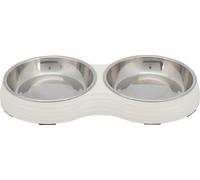 Trixie Cat Melamine/Stainless Steel Bowl Set - 2 × 0.2 l/ø 13 cm/27 × 3 × 14 cm - 2pcs