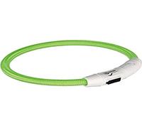 TRIXIE Flash light-up ring USB, TPU/Nylon, L-XL: 65 cm/ø 7 mm, green