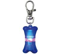 Safer Life Bone Style Flasher With Address Compartment For Dogs - Blue / Large - flasher trixie light tag dogs blue collar night