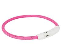 Trixie Flashing Light-Up Ring, USB, M - L (65 cm/Diameter 7 mm) Pink