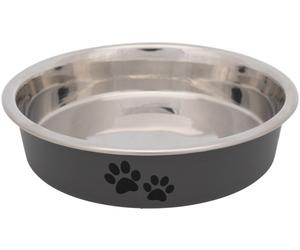 Trixie Flat Paw Print Stainless Steel Bowl for Cats - 0.25 l/ø 13 cm