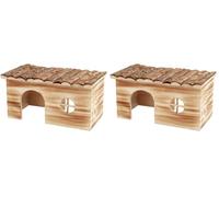 TRIXIE Grete Natural Living Flamed Wood House, 35 x 18 x 20 cm (Pack of 2)
